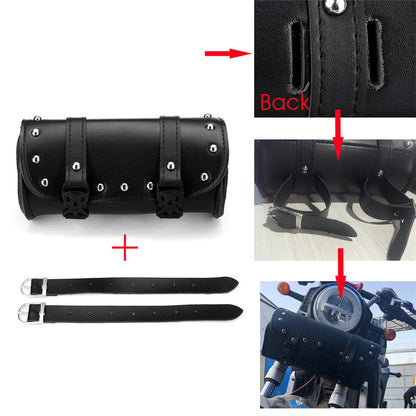 Motorcycle Harley Leather Front Fork Tool Saddlebags Pouch Luggage Organizer