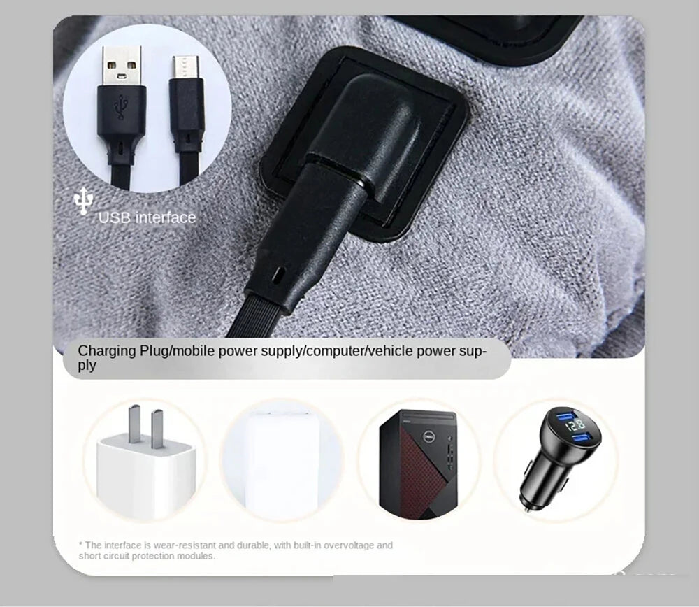 Car Heated Seat Cushion Office USB Winter Warme Adjustable Heating Cushion Pad