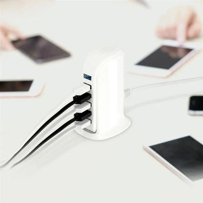 5 Ports USB Charger Multi Ports Adapter Smart Digital Display Charger Hub Extension US EU UK Plug Cable