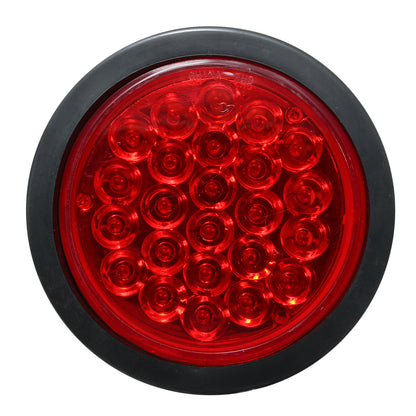24 LED Red White Yellow Round Rear Tail Stop Light Brake Lamp Reflector for Truck Trailer Bus Boat