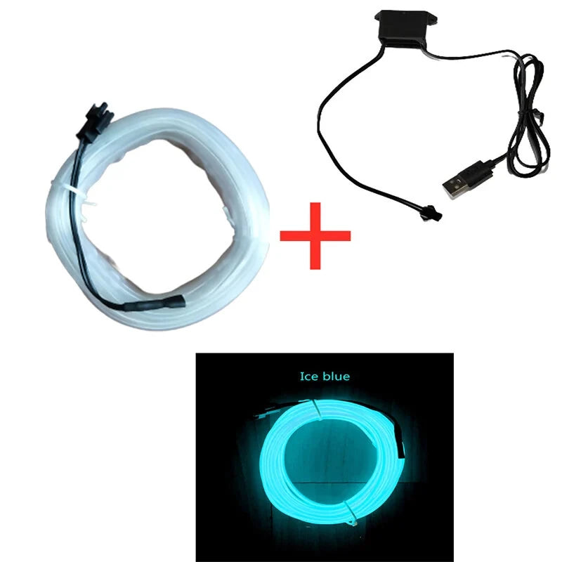 5M USB Car Atmosphere Light LED Decorative Light Bar Atmosphere Light Line Car Interior