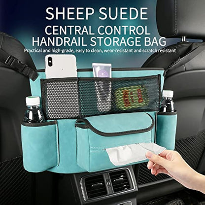 Car Handbag Holder Between Seats Suede Large Capacity Storage Organizer