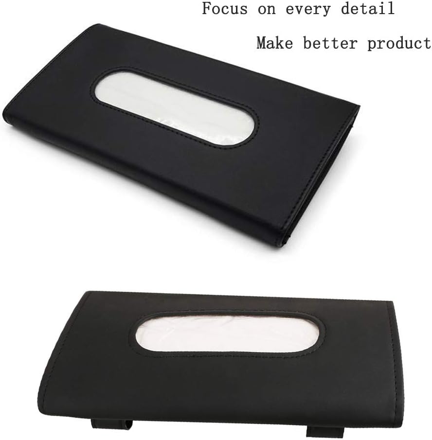 Car Leather Tissue Mask Holder Sun Visor Napkin Organizer