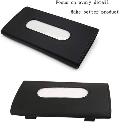 Car Leather Tissue Mask Holder Sun Visor Napkin Organizer