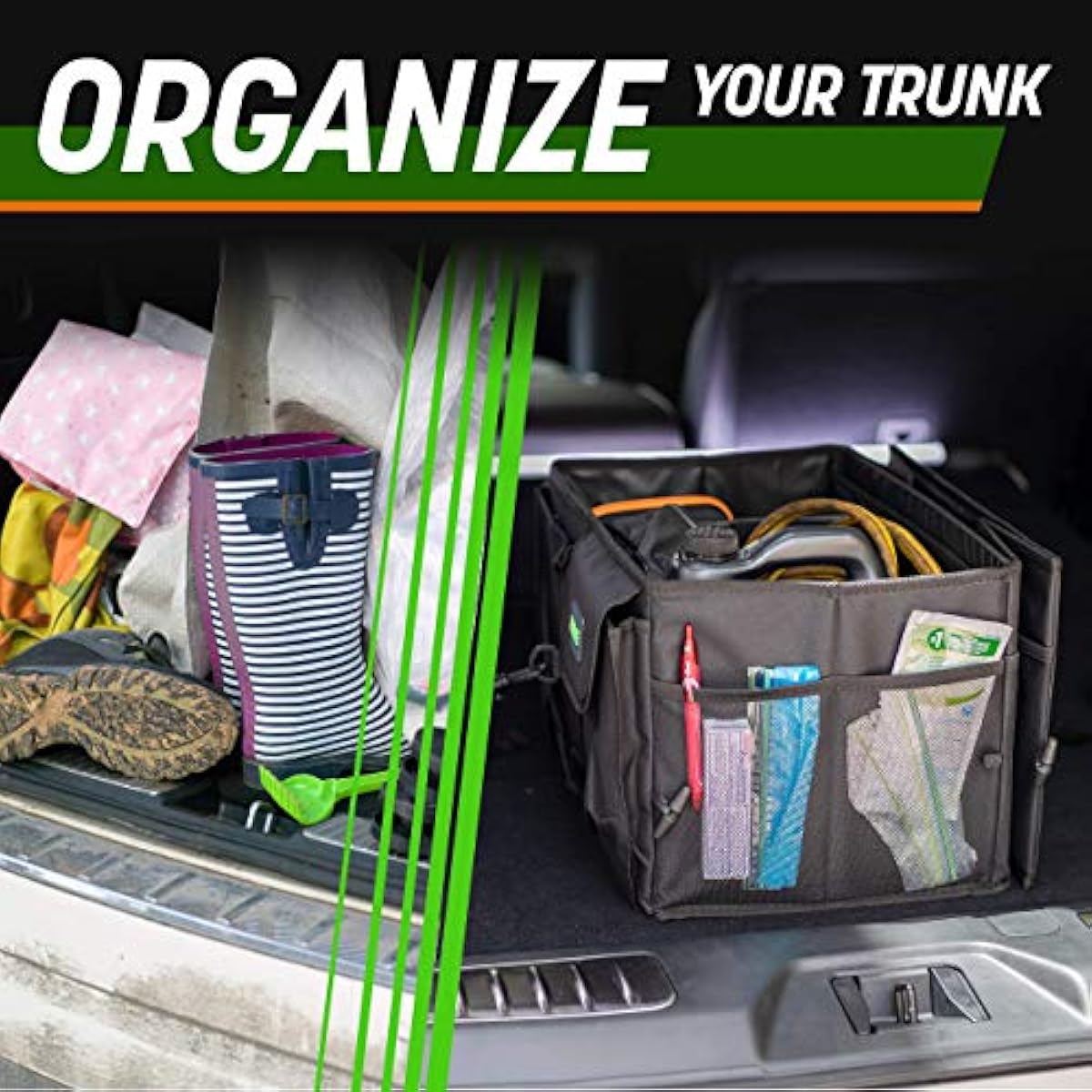 Auto Car Trunk Organizer Collapsible Multi-Compartment Automotive SUV