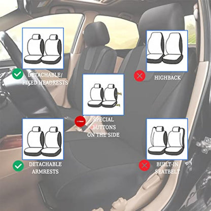 Car Full Set Polyester Automotive Breathable Waterproof Seat Covers