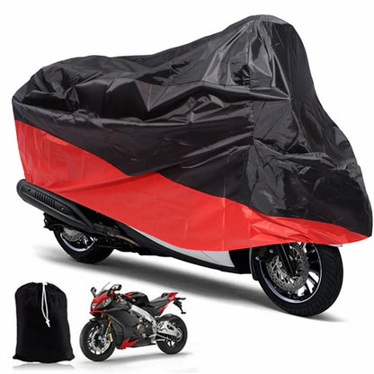 Motorcycle Rain UV Dust Cover Dust Bike Protector XL Red Black