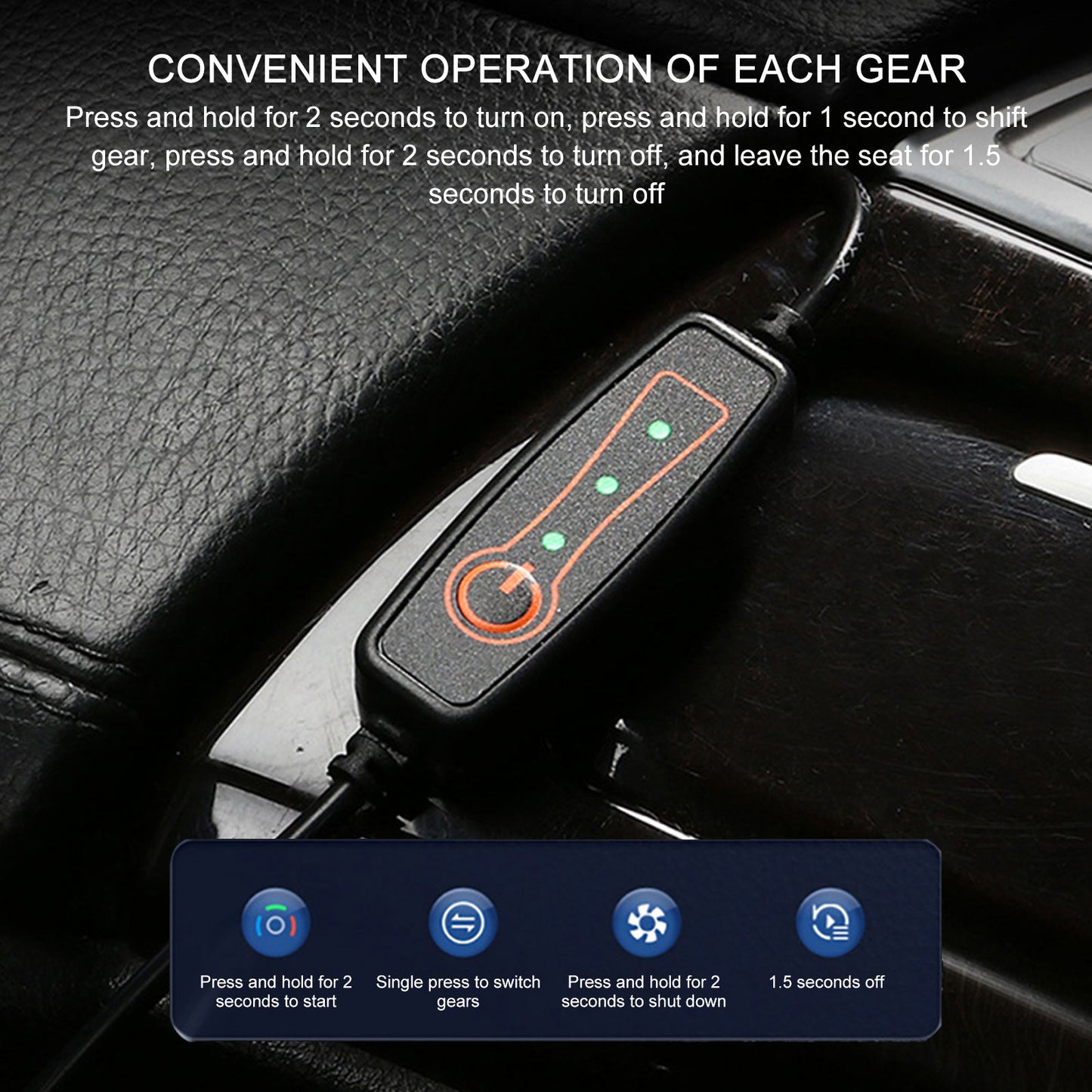 12V Cooling Car Seat Cushion Cover With Air Ventilated Fan Conditioned Cooler