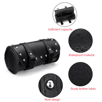 Motorcycle Harley Leather Front Fork Tool Saddlebags Pouch Luggage Organizer