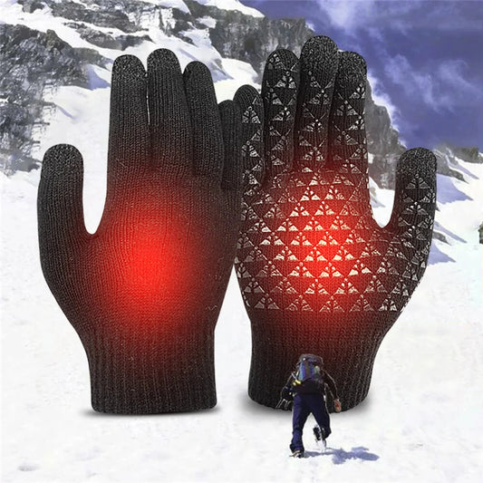 Motorcycle Electric Heated Gloves Thickened Warm Full Finger USB Heating Gloves