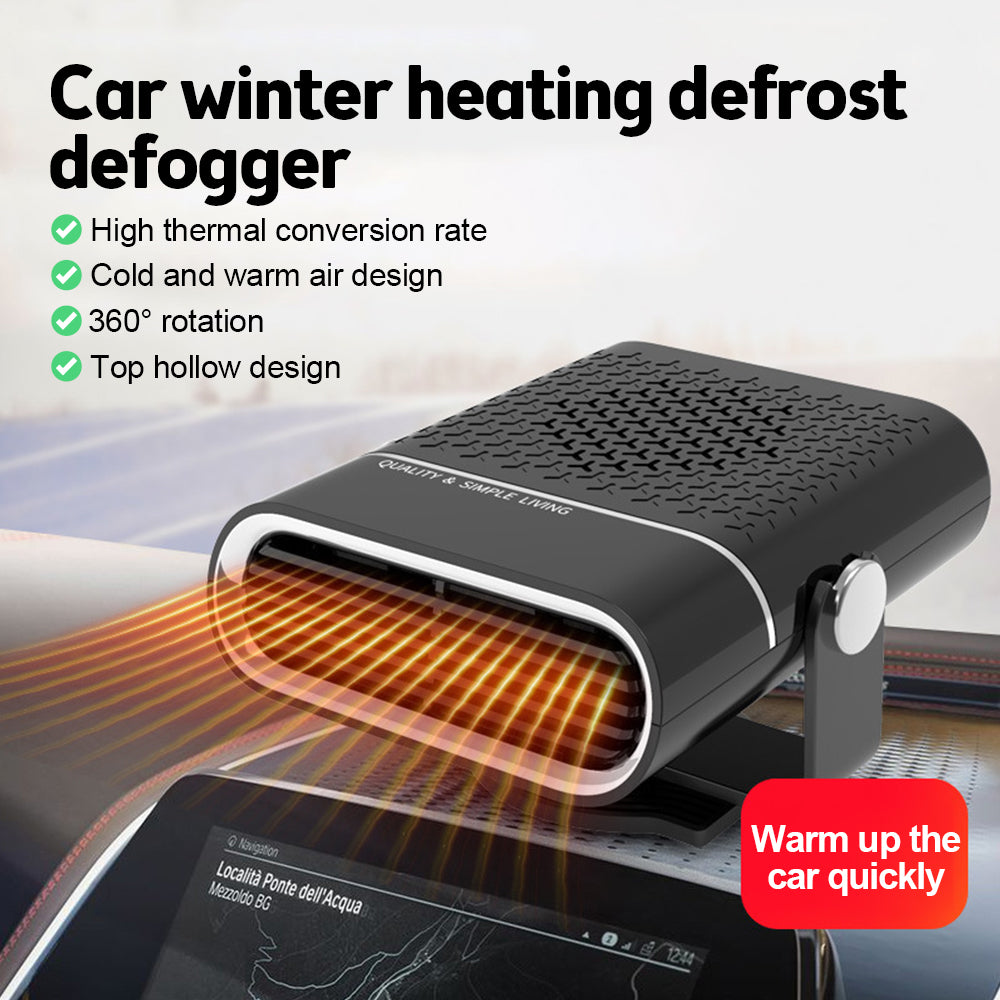 Car Portable Heater 2 in 1 Heating Cooling Electric Fan 360° Adjustable Defroster