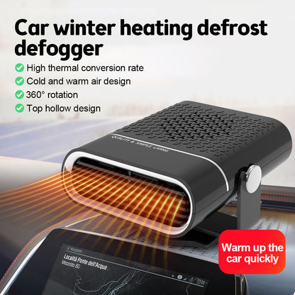 Car Portable Heater 2 in 1 Heating Cooling Electric Fan 360° Adjustable Defroster