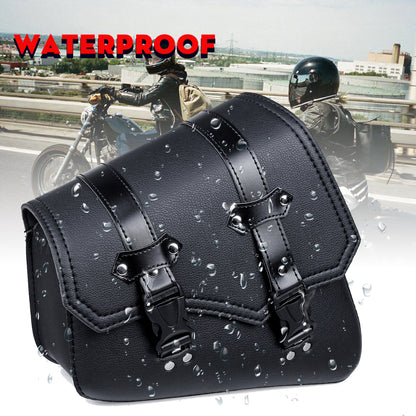 Motorcycle Saddlebags Release Buckle Black PU Leather Universal Organizer