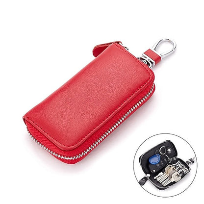 Car Cow Split Leather Key Holder House Key Case Chain Bag Organizer