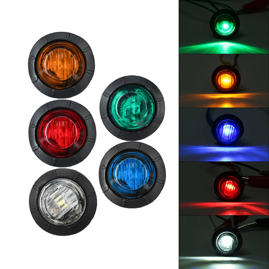 Truck Van Round LED Side Marker Light Indicator Lamp Truck Trailer Lights 5pcs 24V