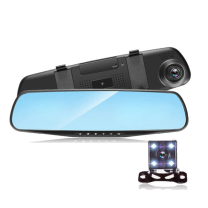 4.3 Inch Dual Lens 1080P Car DVR Dash Cam Video Recorder Rear View Mirror Camera Refit