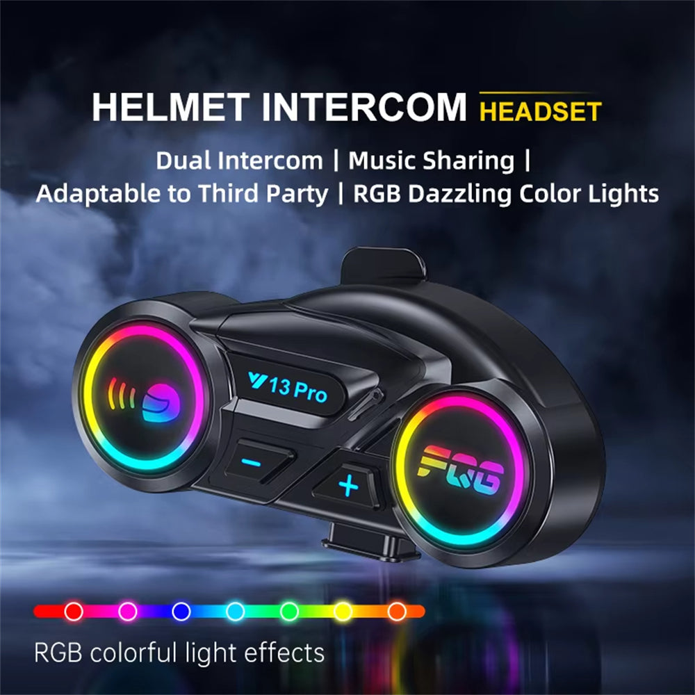 Motorcycle Helmet Bluetooth Headset Intercom Distance 500M Stereo Fm Radio Mixing Music Sharing