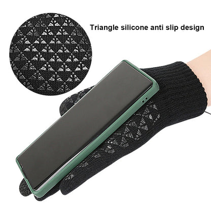 Motorcycle Electric Heated Gloves Thickened Warm Full Finger USB Heating Gloves