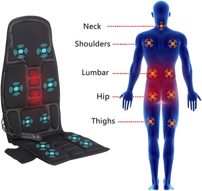 Car Vibration Back Massager With Heat Cushion Covers