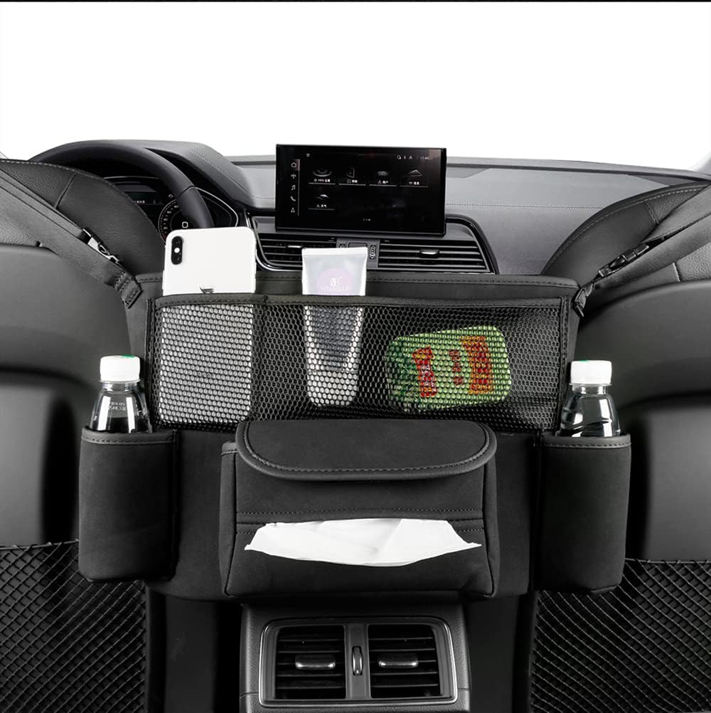 Car Handbag Holder Between Seats Suede Large Capacity Storage Organizer