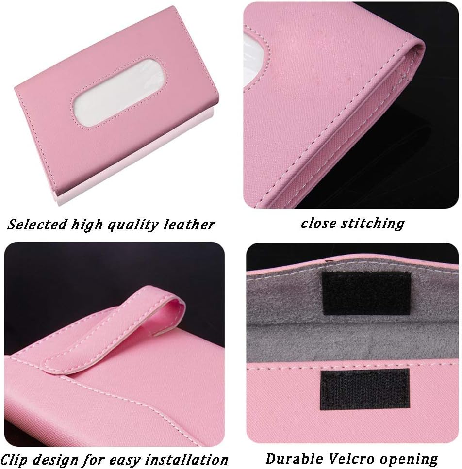 Car Leather Tissue Mask Holder Sun Visor Napkin Organizer
