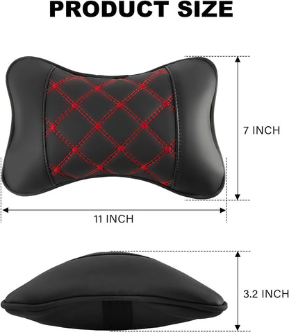 Car Neck  PU Leather Automotive Headrest Pillow 2 Pack