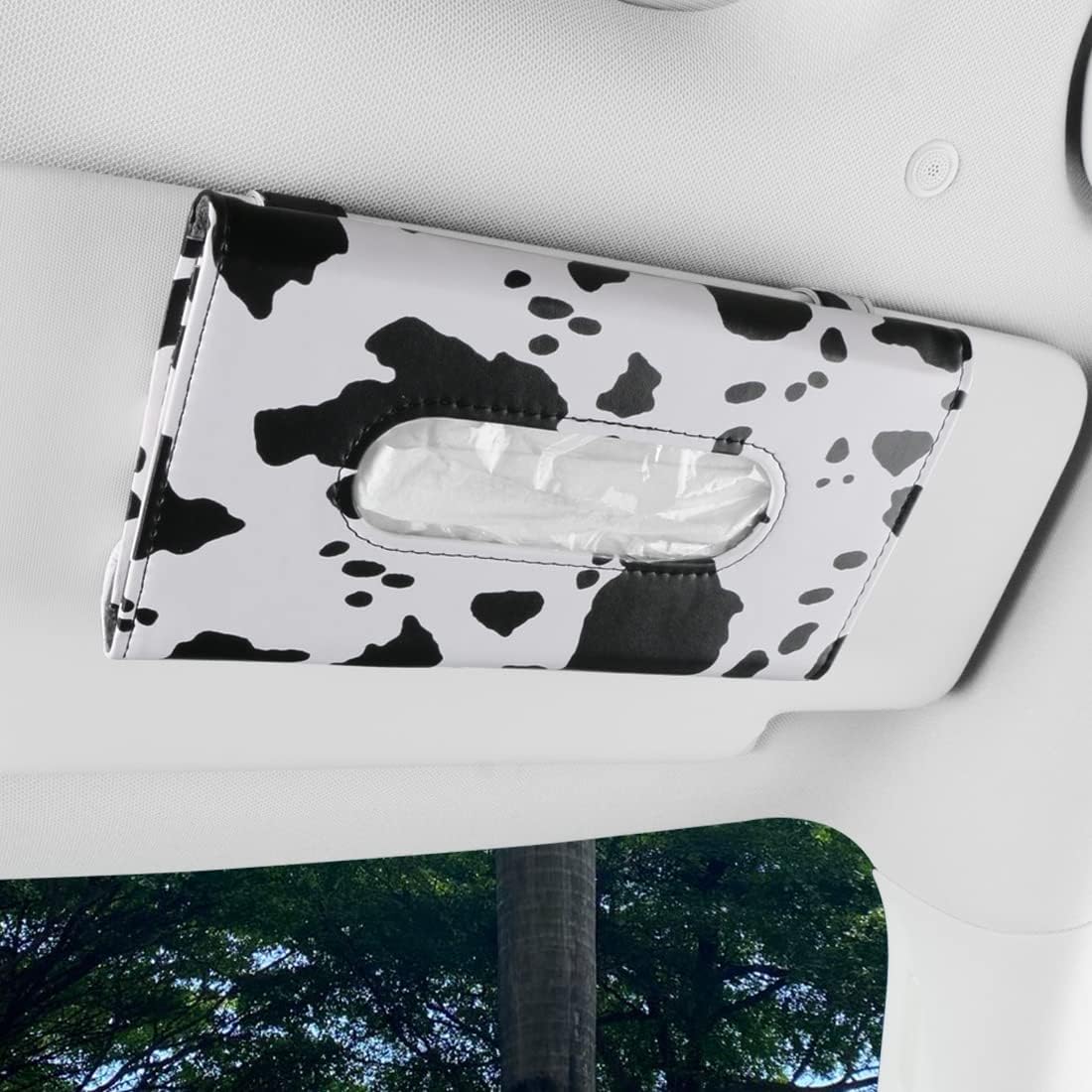 Car Leather Tissue Mask Holder Sun Visor Napkin Organizer