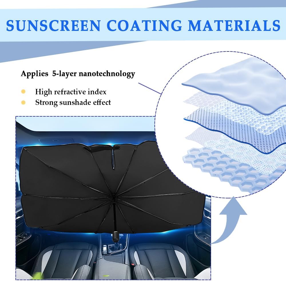 Car Shade Umbrella Front Windshield Nano 5-Layer Cover