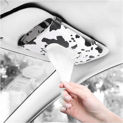 Car Leather Tissue Mask Holder Sun Visor Napkin Organizer