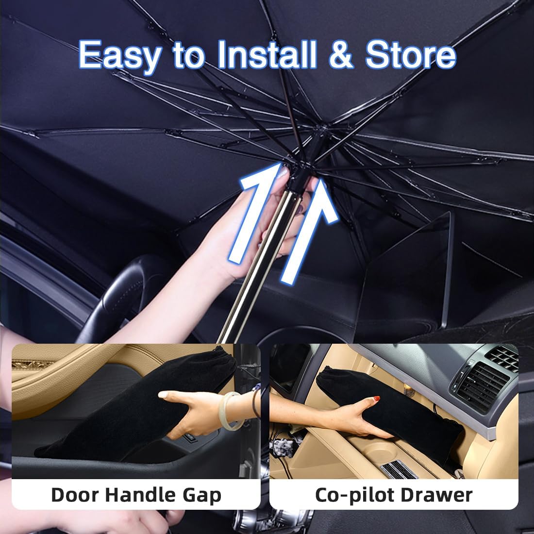 Car Windshield Sun Shade Foldable Umbrella Cover