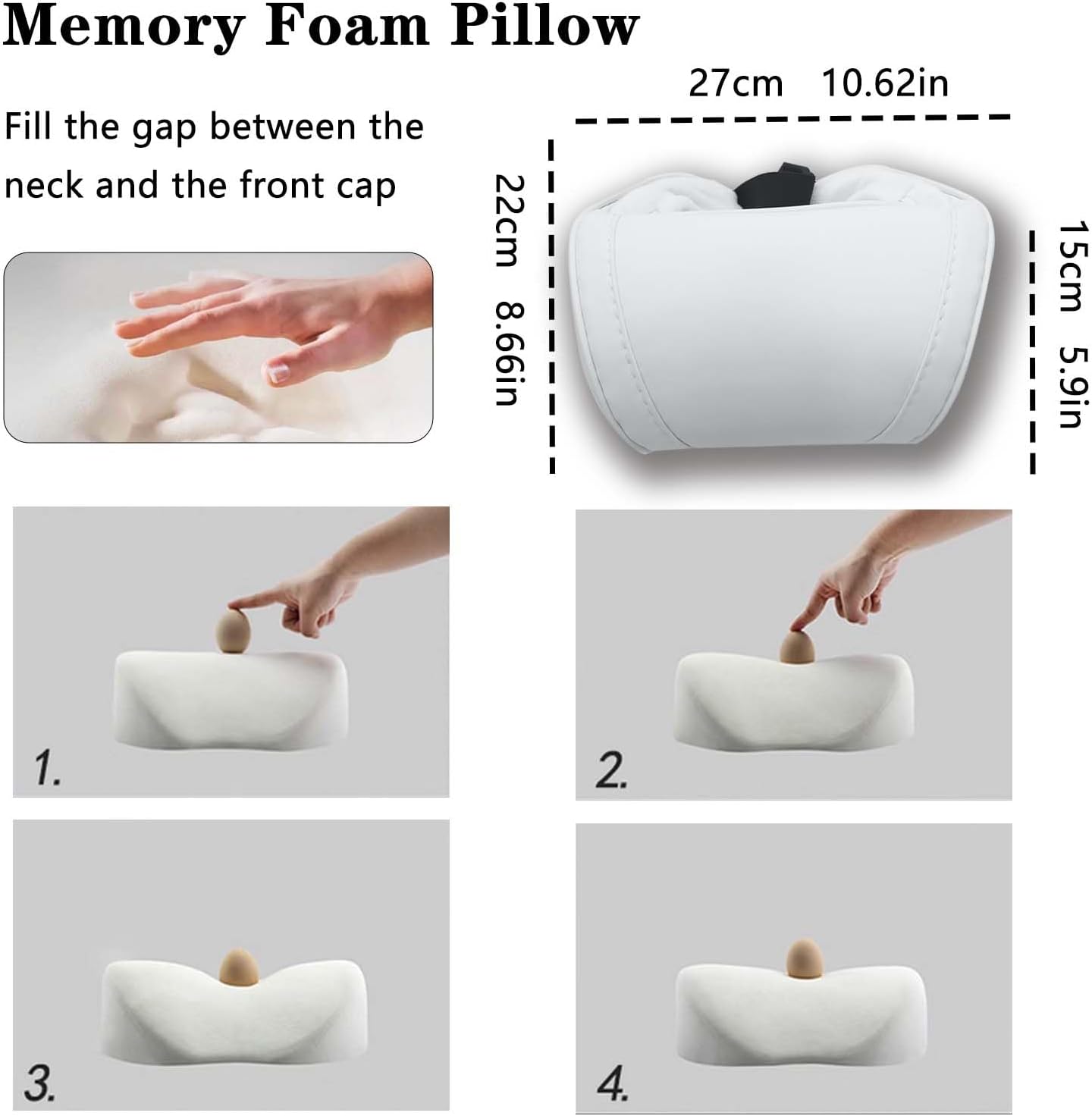 Car Memory Foam Comfortable Ergonomic Neck Pillow 2 Pack