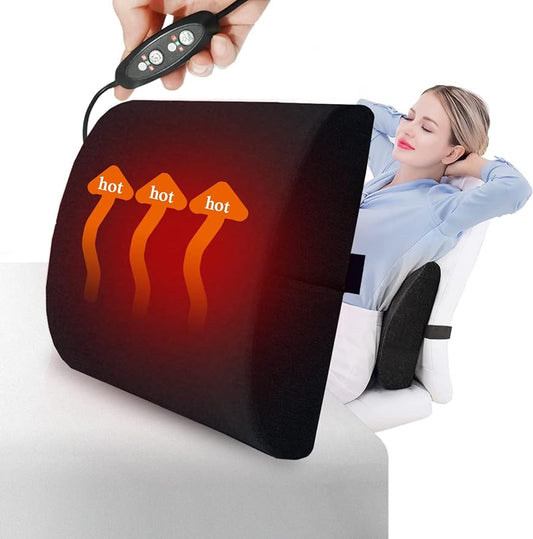 Car Chair Heated Lumbar Support Cushion 3 Heat Settings