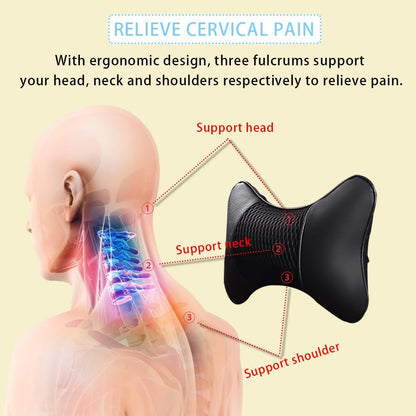 2 Pack Car Headrest  PU Leather Neck Pillow