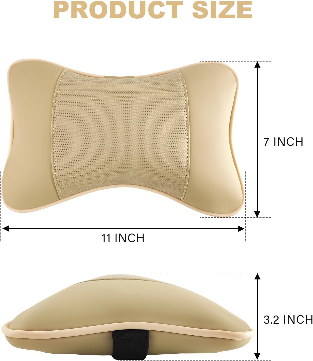 Car Neck  PU Leather Automotive Headrest Pillow 2 Pack
