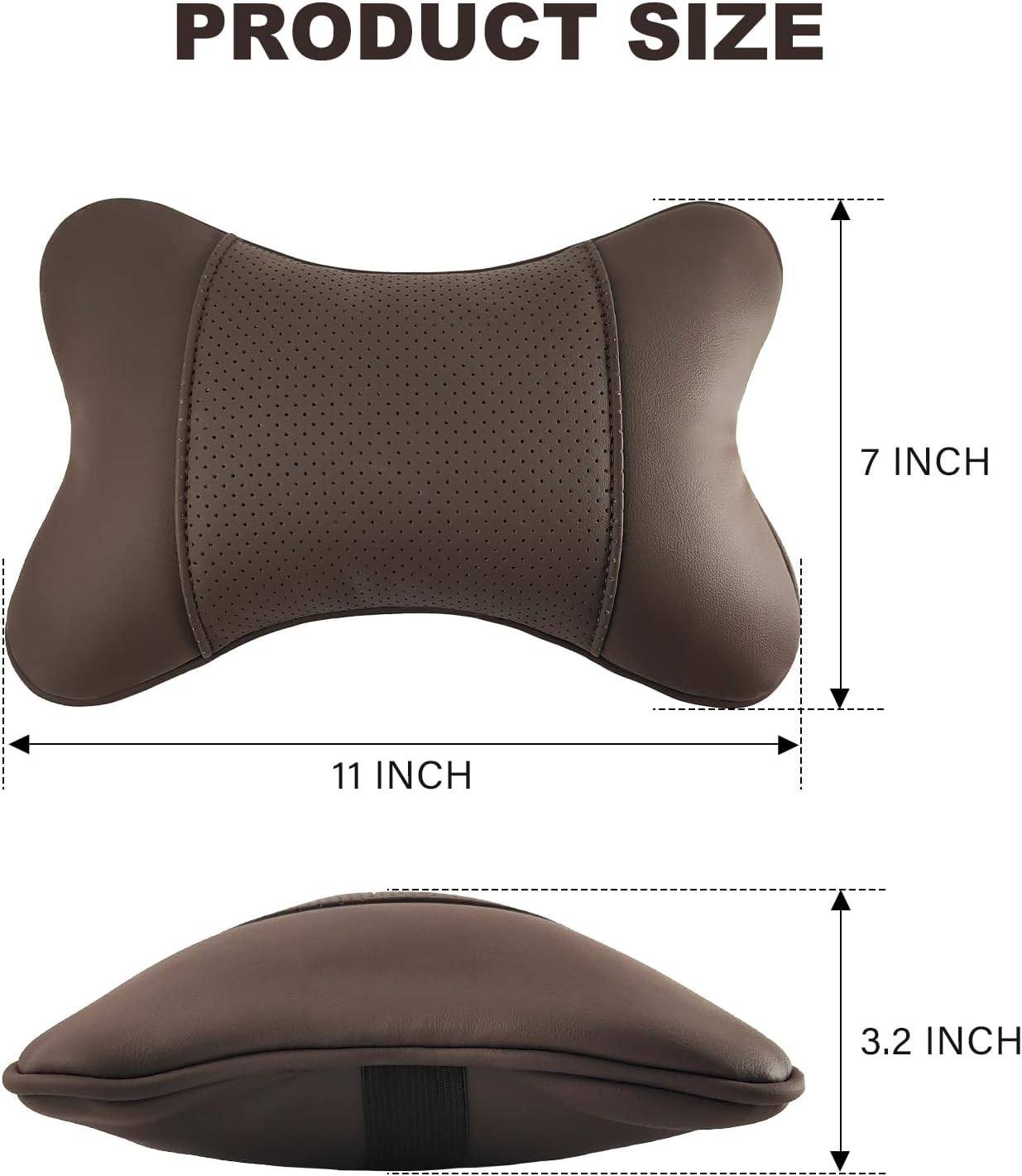 Car Neck  PU Leather Automotive Headrest Pillow 2 Pack