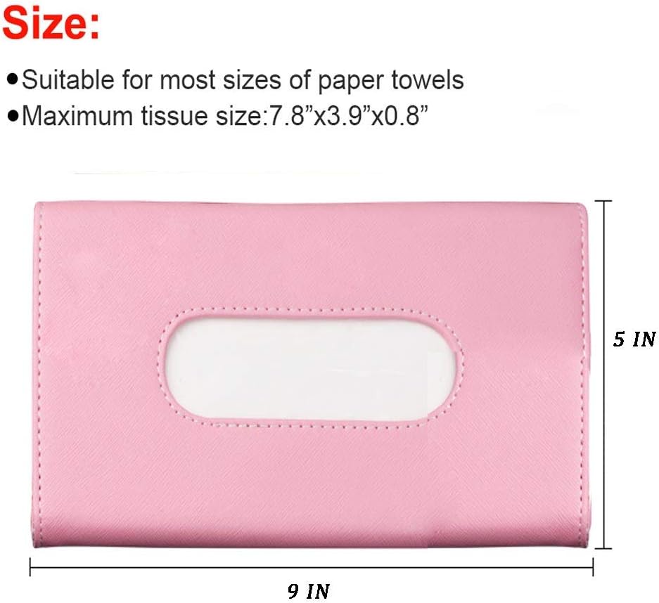 Car Leather Tissue Mask Holder Sun Visor Napkin Organizer