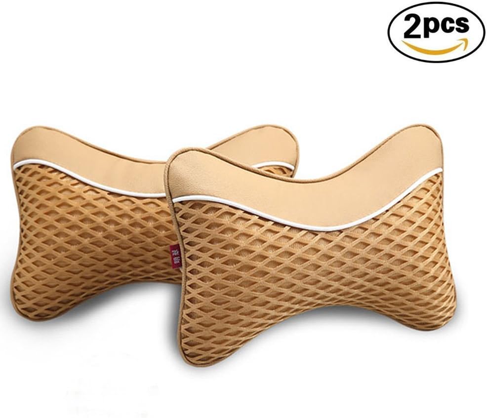 Car Auto Neck Pillow Memory Foam Breathable Headrest 2PCS