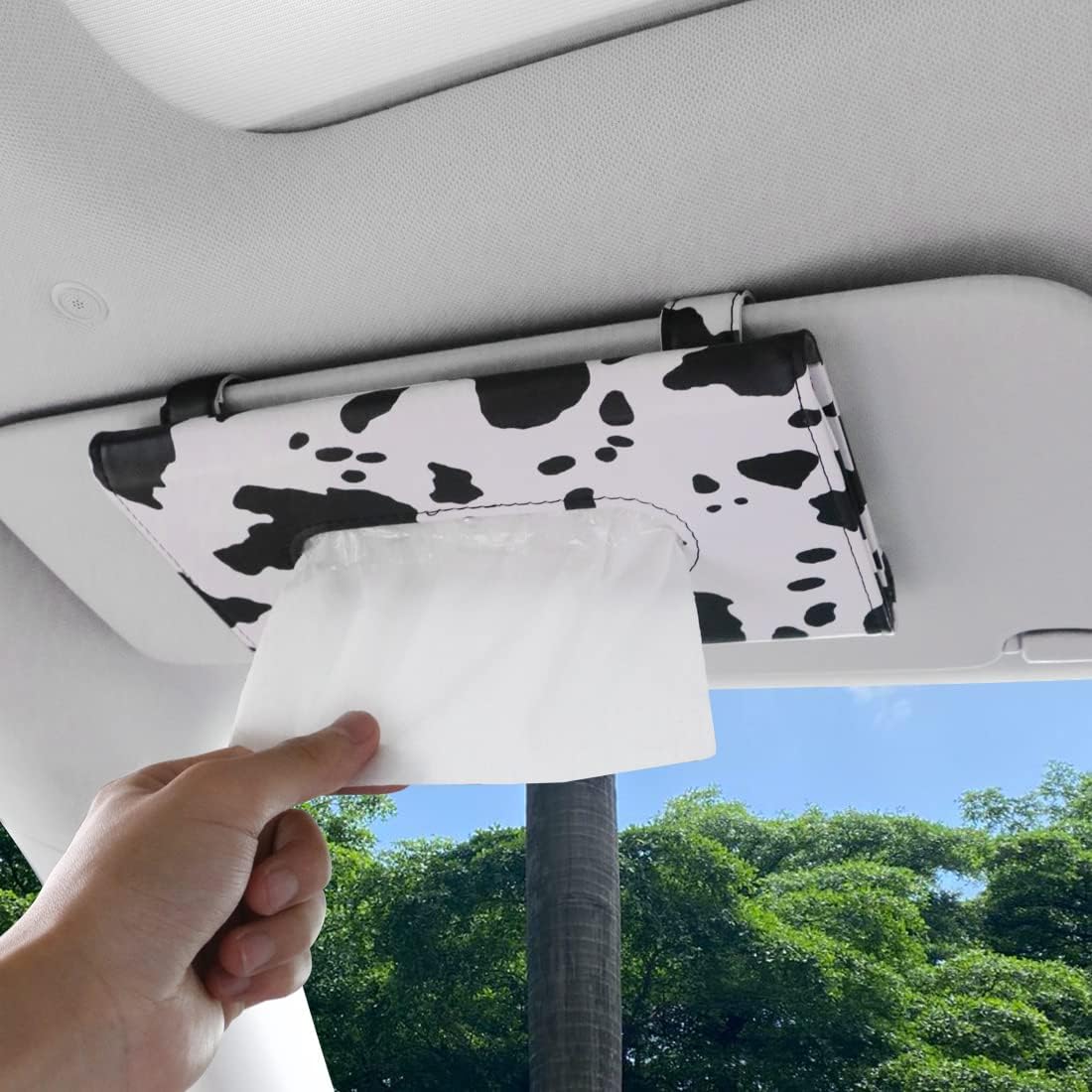 Car Leather Tissue Mask Holder Sun Visor Napkin Organizer