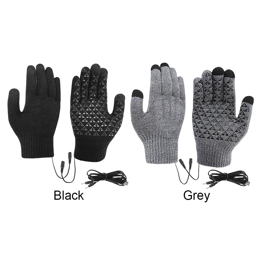 Motorcycle Electric Heated Gloves Thickened Warm Full Finger USB Heating Gloves
