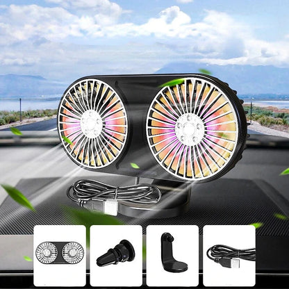 Car USB Electric Cool Fan Multi-function Mini Fan