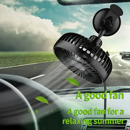 Car Cooling Fan 3Speed Air Circulator 12V/24V 360° Rotation