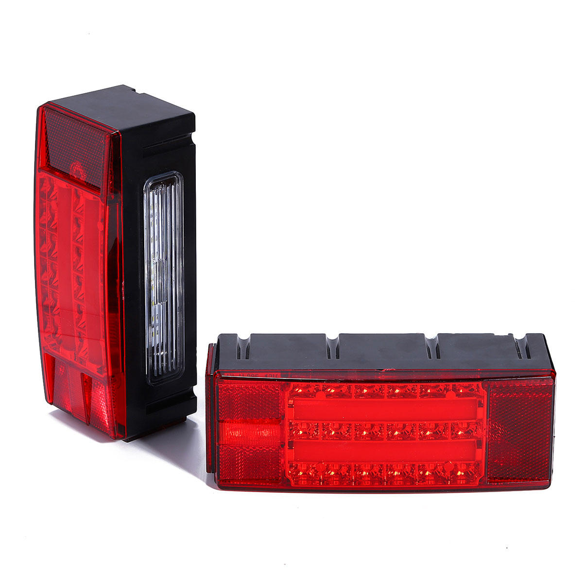 Car LED Rectangle Waterproof Stud Stop Brake Lamps Turn Tail Lights 2Pcs