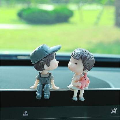 Car Decoration Cute Cartoon Couples Figurines Balloon Ornament