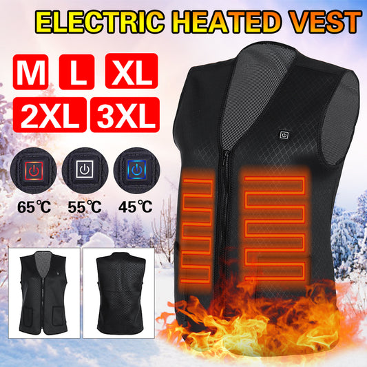 Electric USB Heated Warm Cotton Vest Warm Infrared Heating Coat Jacket 5V