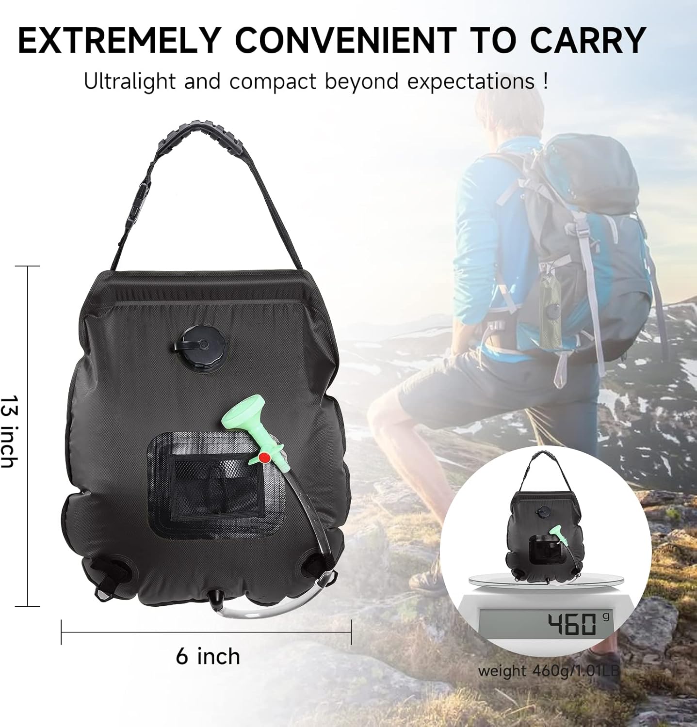 Solar Portable Shower Bag Solar Heating Camping Shower Bag