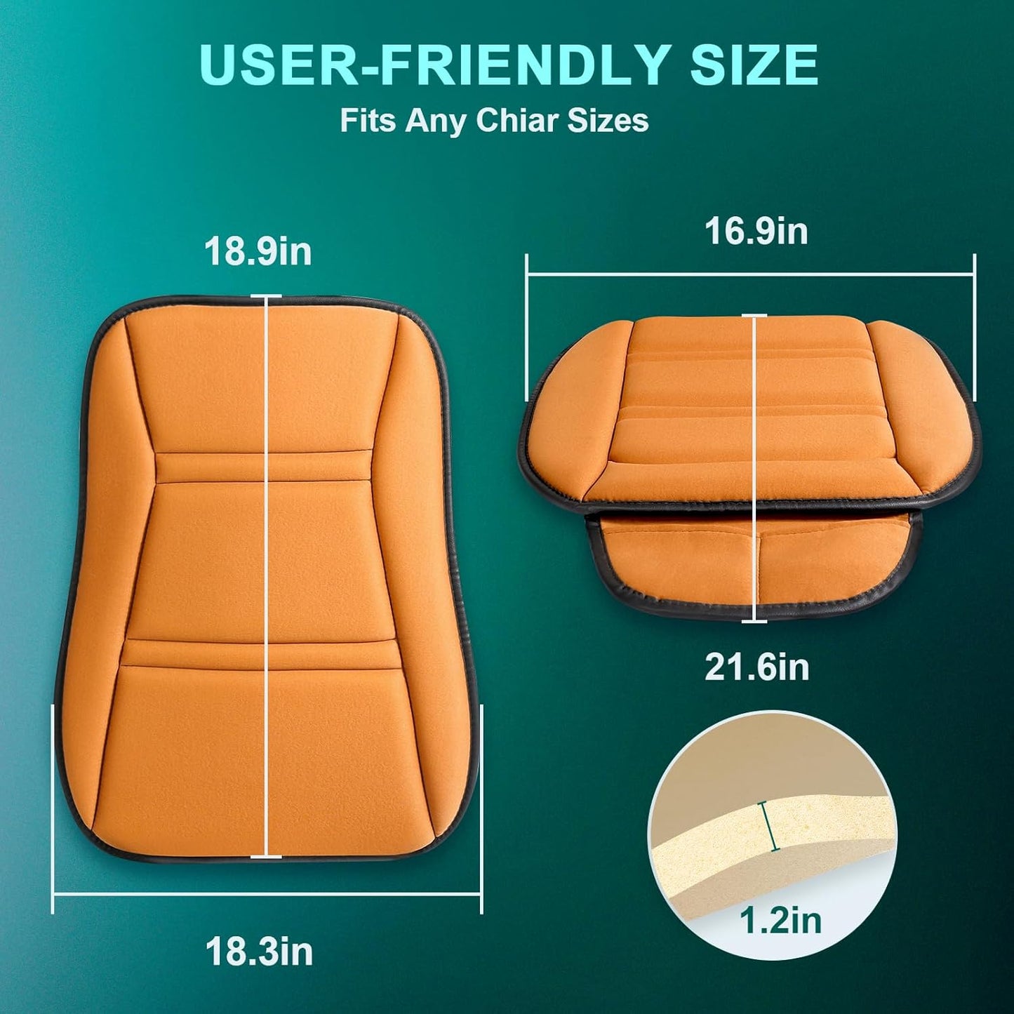 Car Memory Foam Back Support Adjustable Seat Cushion