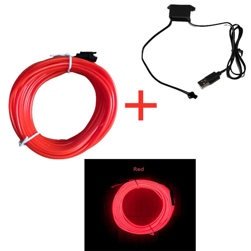 5M USB Car Atmosphere Light LED Decorative Light Bar Atmosphere Light Line Car Interior