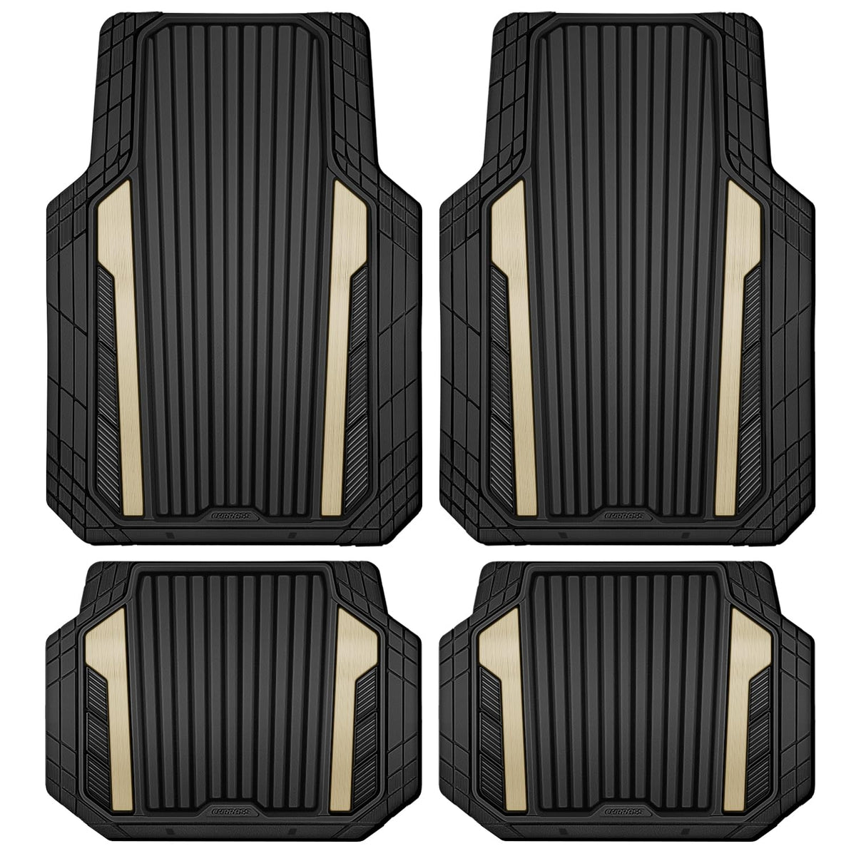 Car Heavy Duty Rubber Mats Metallic Aluminum Film Waterproof Universal Floor Mat
