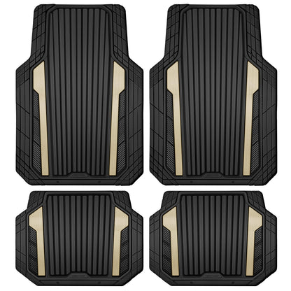 Car Heavy Duty Rubber Mats Metallic Aluminum Film Waterproof Universal Floor Mat