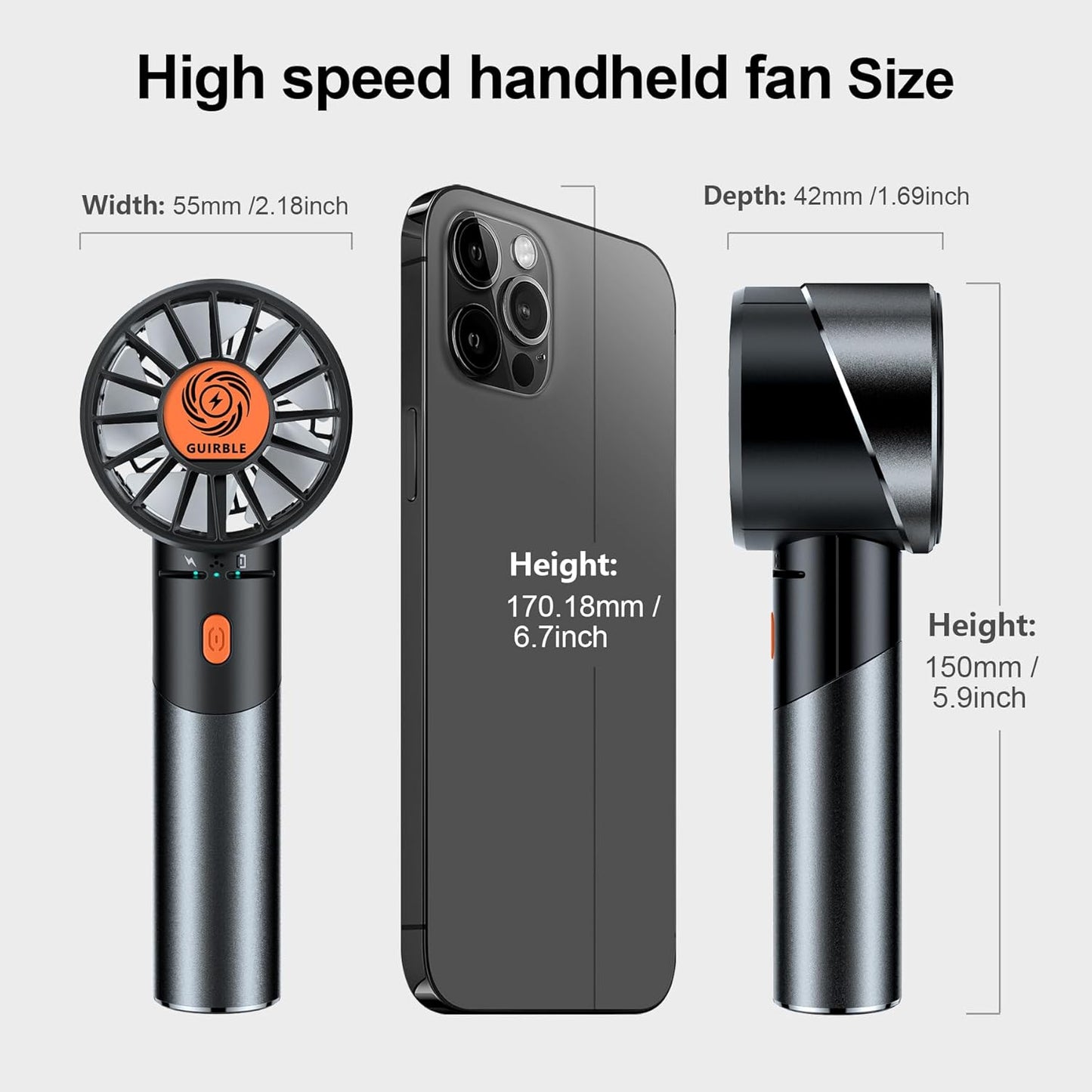 Car Handheld Fan Portable Turbo Powerful Personal Fan